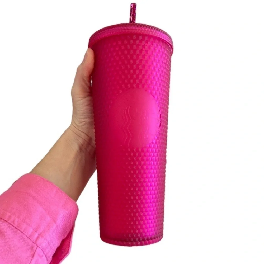 New! Spring 2023 Starbucks hot pink venti matte studded tumbler nwt
